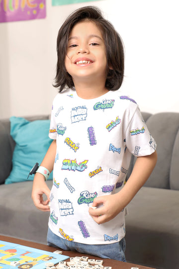 White All Over Print T-Shirt