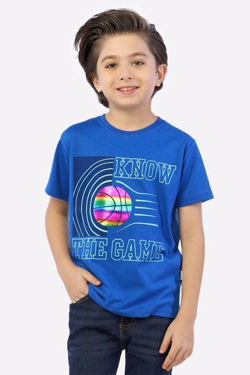 Royal Blue Printed T-Shirt