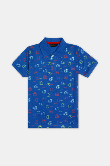 Royal Blue All Over Print Polo