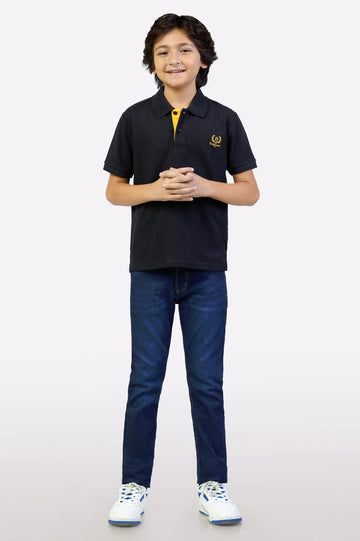 Black Logo Statement Polo