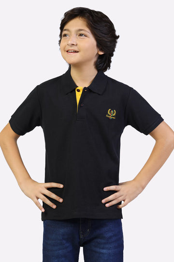 Black Logo Statement Polo