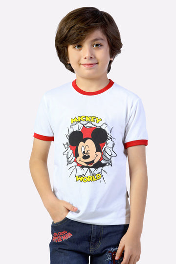 Mickey World Graphic Printed T-Shirt