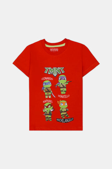Red Graphic Printed Boys T-Shirt
