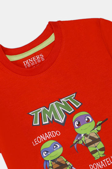 Red Graphic Printed Boys T-Shirt