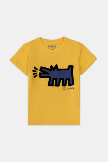 Yellow Graphic Print Boys T-Shirt