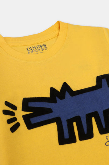 Yellow Graphic Print Boys T-Shirt