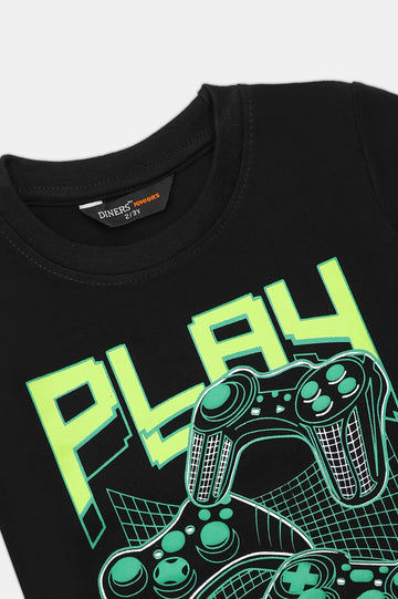 Black Graphic Printed T-Shirt
