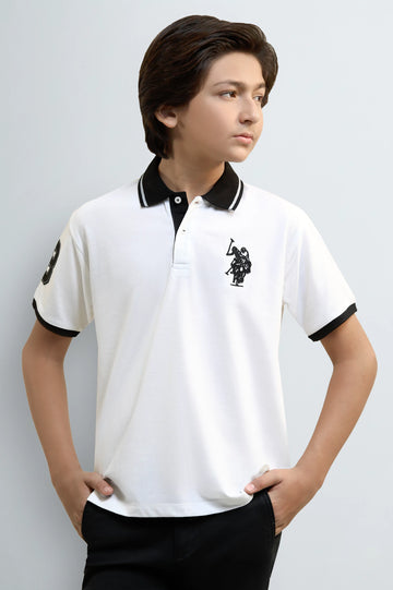 Boys White Polo Shirt