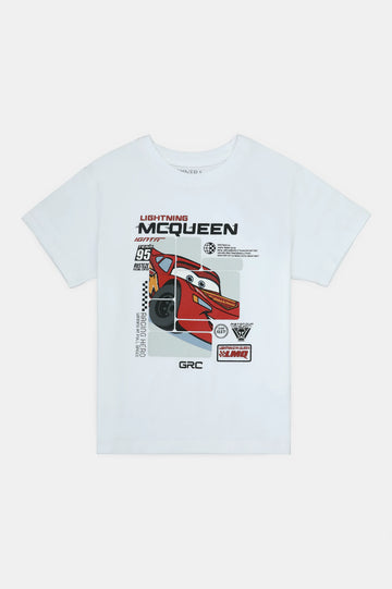 White Graphic Print Boys T-Shirt