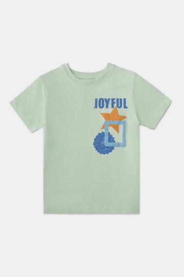 Green Graphic Print Boys T-Shirt