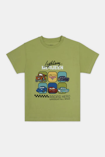 Green Graphic Print Boys T-Shirt