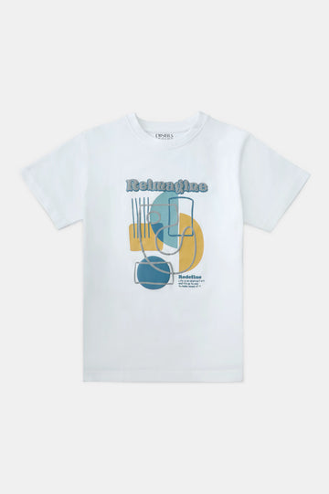 White Graphic Print Boys T-Shirt