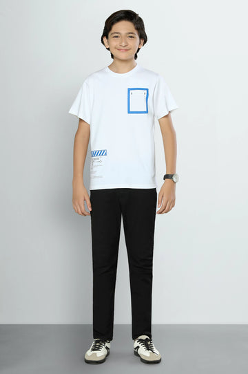 White Graphic Print Boys T-Shirt