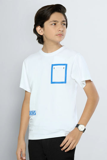 White Graphic Print Boys T-Shirt