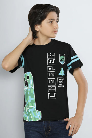 Minecraft Graphic Print Boys T-Shirt