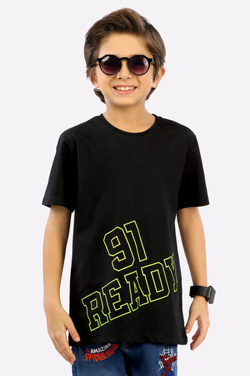 Black Graphic Printed T-Shirt From Diners