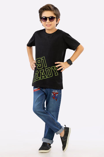 Black Graphic Printed T-Shirt From Diners