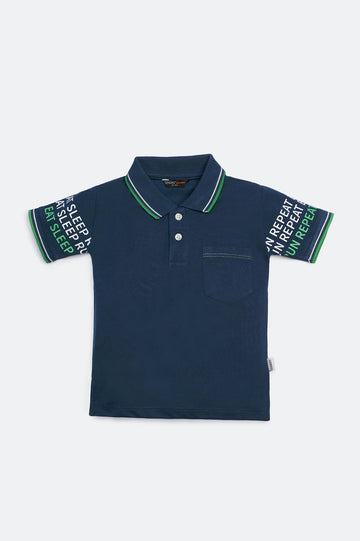 Navy Blue Statement Polo