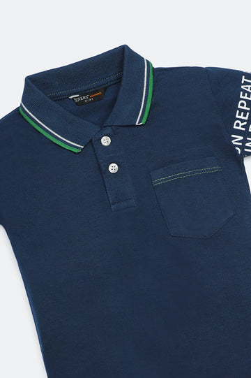 Navy Blue Statement Polo
