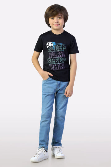 Black Graphic Print T-Shirt