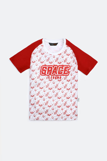 White All Over Printed T-Shirt