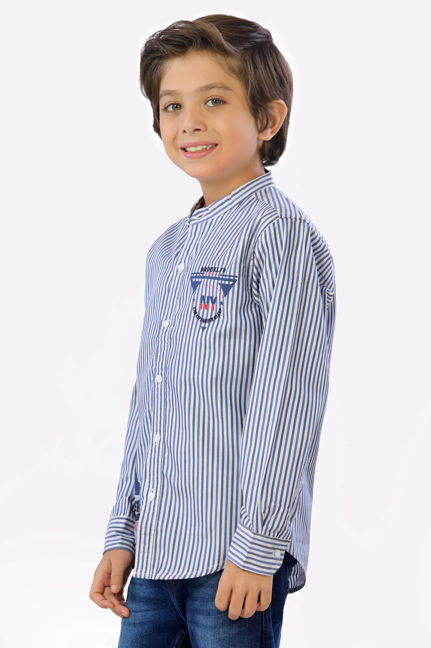Blue Bengal Stripes Boys Shirt From Diners