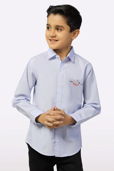 Light Blue Plain Boys Shirt From Diners