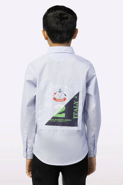 Light Blue Plain Boys Shirt From Diners