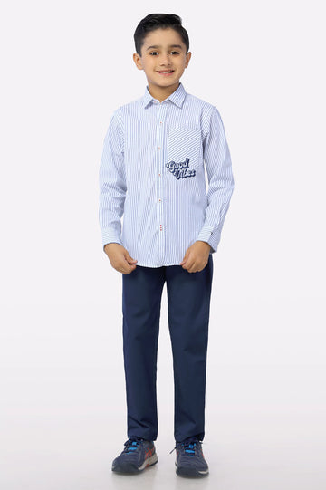White Stripe Boys Shirt