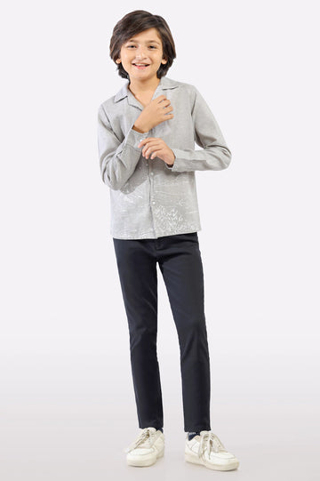 Grey Graphic Printed Casual Shirt