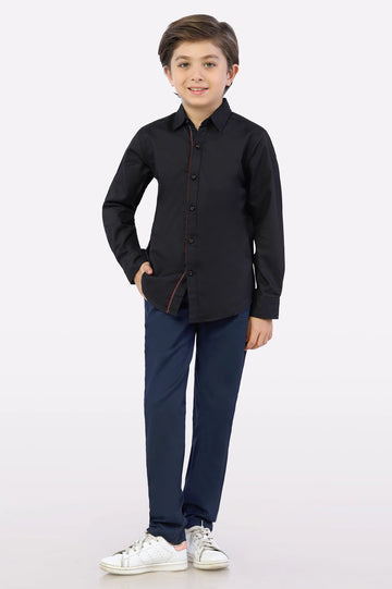 Black Plain Casual Shirt