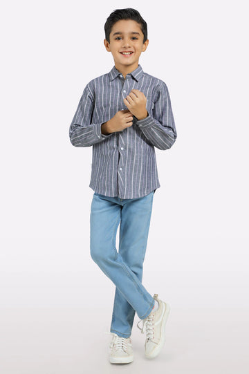 Black Striped Casual Shirt