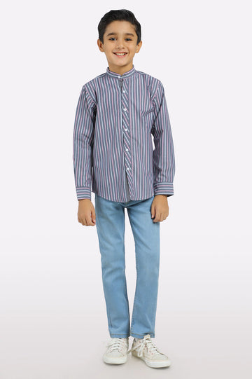 Black Striped Casual Shirt