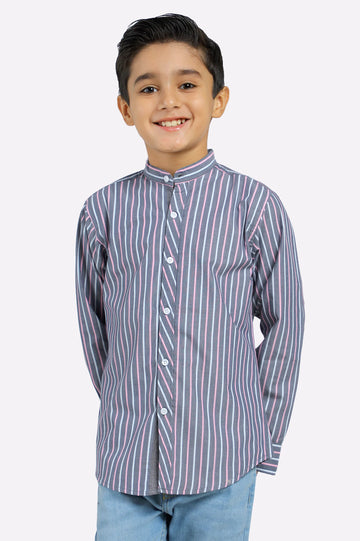 Black Striped Casual Shirt