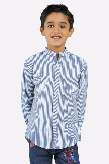 Blue Striped Casual Shirt