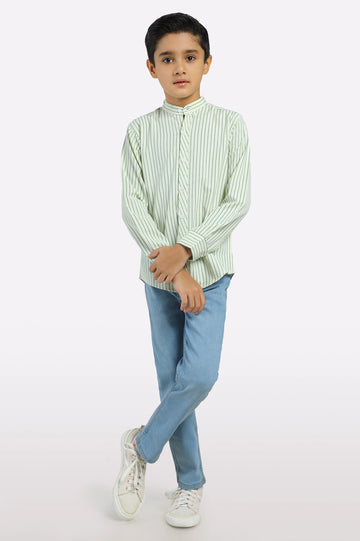 Yellow Stripe Casual Shirt