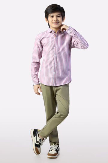 Medium Red Stripes Casual Shirt