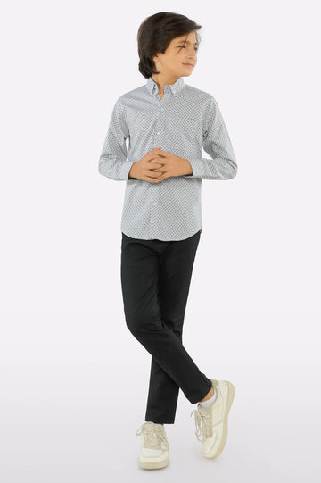 White Textured Casual Shirt