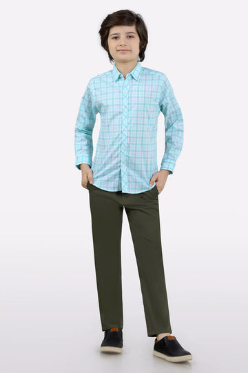 Windowpane Check Casual Shirt