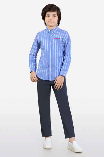 Light Blue Stripes Casual Shirt
