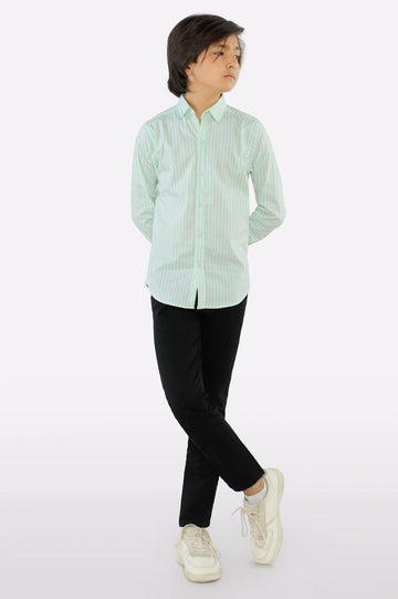 Green Bengal Stripe Casual Shirt