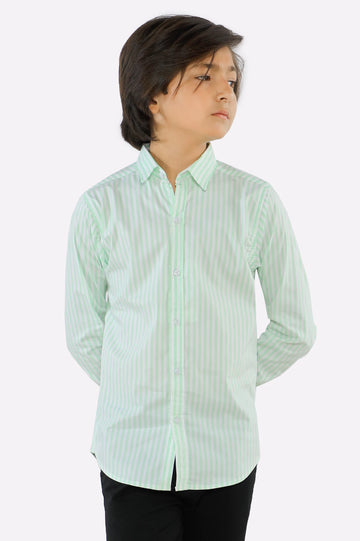 Green Bengal Stripe Casual Shirt