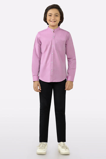 Magenta Textured Casual Shirt
