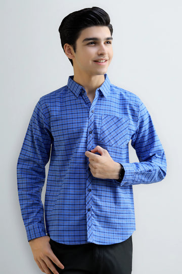 Tattersall Check Boys Casual Shirt