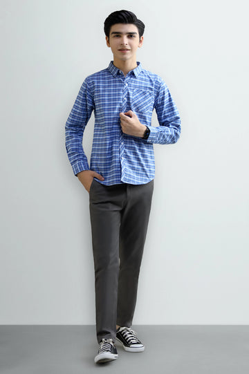 Plaid Check Boys Casual Shirt