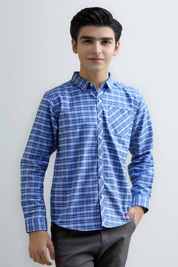 Plaid Check Boys Casual Shirt