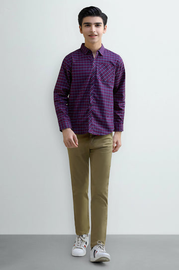 Tattersall Check Boys Casual Shirt
