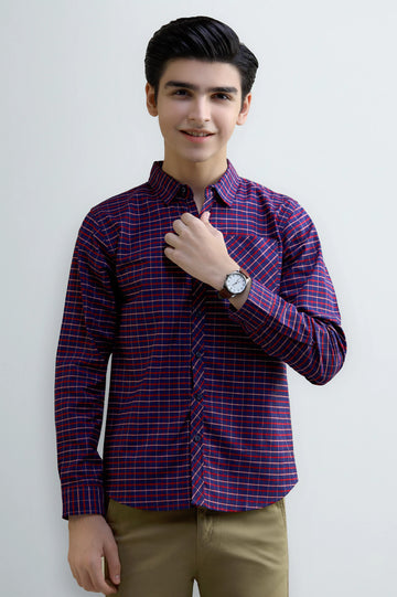 Tattersall Check Boys Casual Shirt