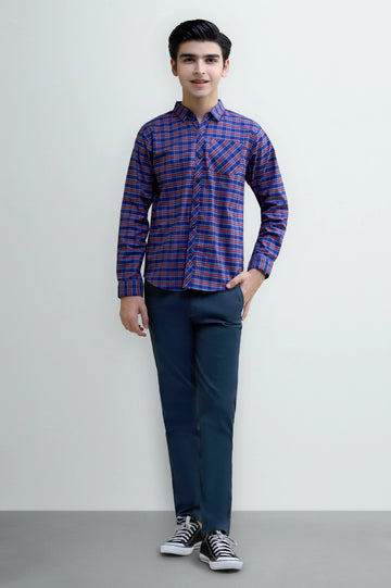 Glen Plaid Check Boys Casual Shirt