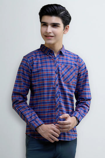 Glen Plaid Check Boys Casual Shirt